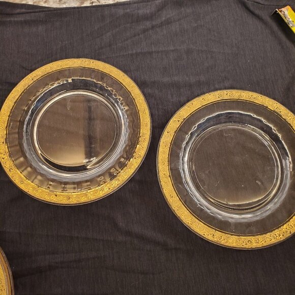 Set Of 2 Tiffin Franciscan Westchester Salad Luncheon Plates Gold Encrusted Vtg - Picture 6 of 13